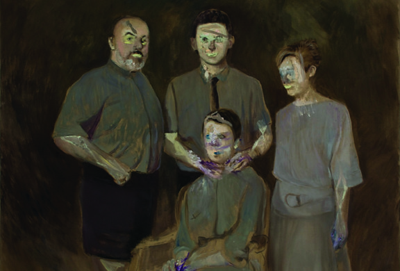 Alexander Tinei, Family, 2011. Oil on canvas, 150 x 200 cm. Collection of Imre Balogh JM