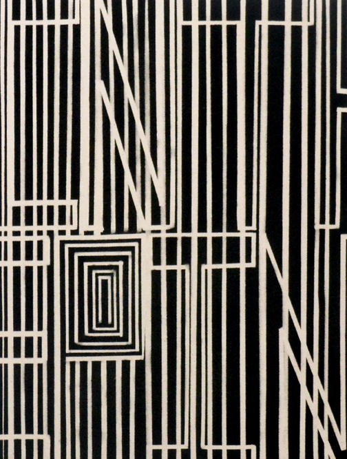 John Phillip Abbott, In the Pines, 2013. Spray paint on unprimed canvas, 16 x 12 in.