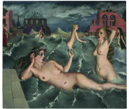Paul Delvaux, Les Nymphes se baignant, 1938. Oil on canvas, 129.8 by 149.5 cm