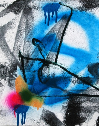 Ocean Greatness (for J.P.) 14"X16" oil, alkyd, spray paint on canvas, 2012 Photo: Brian Morris Gallery