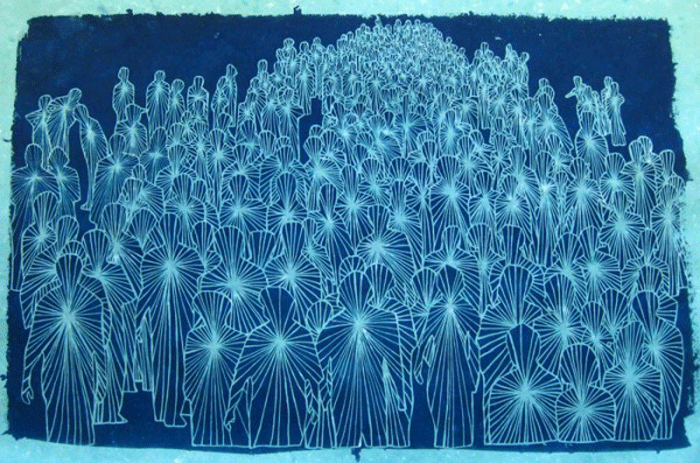 Jenn Pascoe, Star Stuff, 2012 Cyanotype on handmade paper