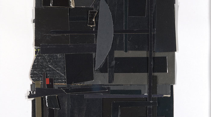 Matt Gonzalez Untitled, 2011. Found paper collage, 12 3/16  x 15 1/8, Courtesy of Meridian Gallery