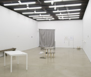 Installation view of The String and the Mirror, organized by Lawrence Kumpf and Justin Luke, Lisa Cooley, New York, 2013
Courtesy of the artists and Lisa Cooley, New York. Photo: Cary Whittier 