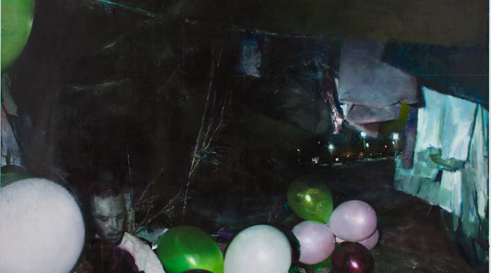 Justin Mortimer, Perimeter 2012. Oil on canvas 198 x 198 x 3.5 cm.