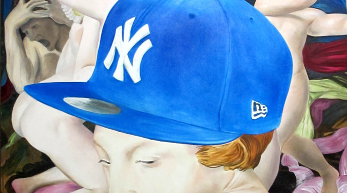 Noah Becker, Allegorical Composition #6, 2013. Oil on canvas, 6 x 5 ft.