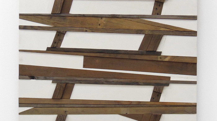 MICHAEL ZELEHOSKI
Chutes and Ladder, 2013. Assemblage with ladder and found wood
45 x 31 in.
