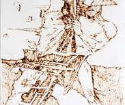 Michael Zanksy, Flatland 5, 2013. Blowtorch on paper, 52 x 72 in. Image courtesy of the artist.