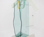 Dave Hardy, Hunky-dory (2013), glass, cement, polyurethane foam, ink, paper, metal, pretzel,etc 86 x 57 x 33 in. Image courtesy of Regina Rex.
