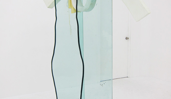 Dave Hardy, Hunky-dory (2013), glass, cement, polyurethane foam, ink, paper, metal, pretzel,etc 86 x 57 x 33 in. Image courtesy of Regina Rex.