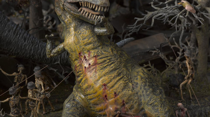 Jake and Dinos Chapman,The Sum of all Evil (detail), 2012-2013. Fibreglass, plastic and mixed media in four vitrines 84 5/8 x 50 11/16 x 98 3/8 in. Courtesy White Cube. © Jake and Dinos Chapman