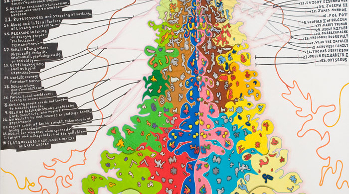 John O'Connor, Portrait of a Psychopath, 2012, Graphite and colored pencil on paper, 74 x 73 in.
