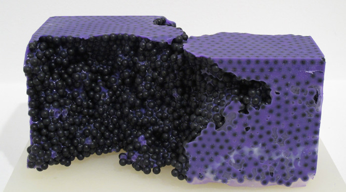 Jesse Greenberg, Ball Brick Purple, 2013. Image courtesy of Derek Eller Gallery