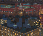 Yvonette Jacquette, New York Natural History Museum II, 2010-11. Oil on linen, 49 x 69 inches