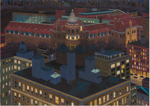 Yvonette Jacquette, New York Natural History Museum II, 2010-11. Oil on linen, 49 x 69 inches