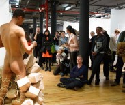 Wilmer Wilson IV (CONNERSMITH., DC) restages his durational performance "From My Paper Bag Colored Heart for the Saturday" midday crowd