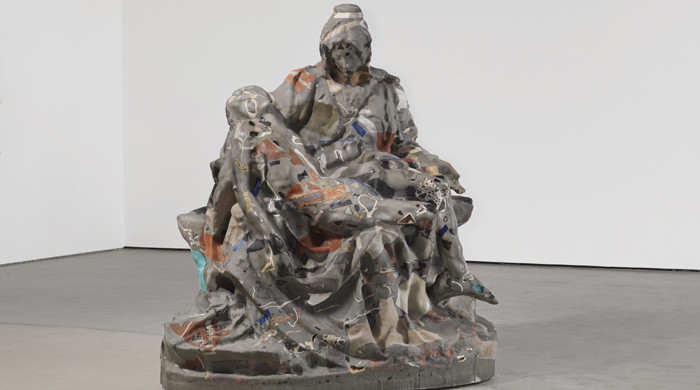 Matthew Day Jackson, Pieta, 2013. Concrete, ceramic, brick, thunder eggs, glass, steel, unique, 87 x 77 x 44 in. Courtesy of Hauser & Wirth.