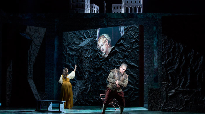 A scene from Boston Lyric Opera's Rigoletto. Photo by Marina Levitskaya.