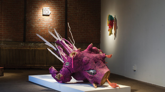 Brent Owens, "For Thinkin' Long and Dark" Installation view, 2014. Image courtesy of English Kills Gallery.