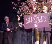 Rob Reiner accepts his award as Scorsese looks on. Photo Credit: Philip May/Film Society of Lincoln Center.