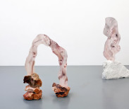 Rachel de Joode, Sculpted Human Skin in Rock I and II, 2014. Installation view courtesy of the artist.