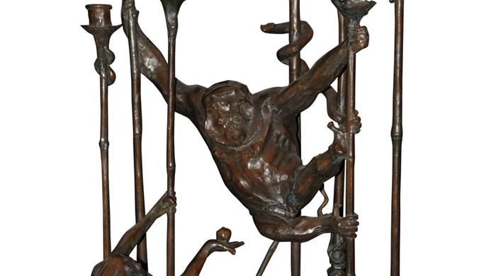 Hadrien David, Bronze Monkeys Candlestick, 2006. Bronze. Courtesy of the Artist.