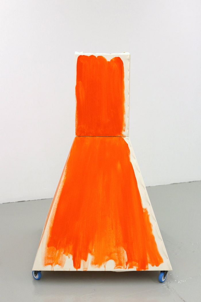 Tatiana Berg, Joanna Tent, 2013. Acrylic on canvas, wood, casters. 60 x 38 x38 in. Image courtesy of Hansel and Gretel Picture Garden.