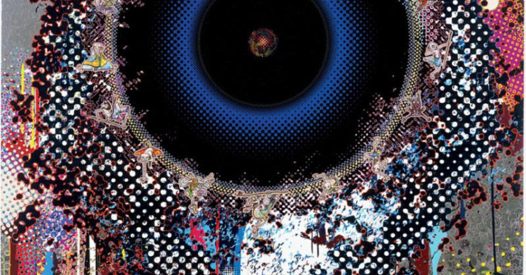 To be titled, 2014, acrylic and platinum leaf on canvas mounted on board, 118 1/8 x 118 1/8 inches
(300 x 300 cm) © 2014 Takashi Murakami/Kaikai Kiki Co., Ltd. All Rights Reserved.