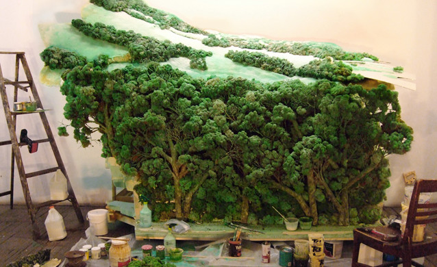 Patric Jacobs, “Interior with View of the Gowanus Heights” (Section detail, work in progress)