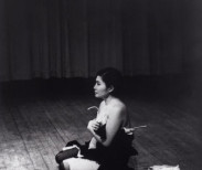 Yoko Ono. Cut Piece. 1964. Performed by Yoko Ono in New Works of Yoko Ono, Carnegie Recital Hall, New York, March 21, 1965. Photograph by Minoru Niizuma. © Minoru Niizuma. Courtesy Lenono Photo Archive, New York
