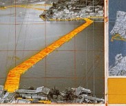 Christo's The Floating Piers (Project for Lake Iseo, Italy) Collage (2014). Photo by André Grossmann. © 2014 Christo