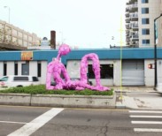 A rendering of how Ohad Meromi’s sculpture would appear along Jackson Avenue. LIC Post