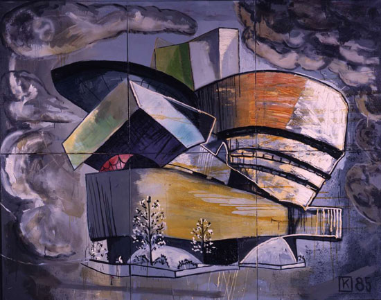 Martin Kippenberger, The Modern House of Believing or Not, 1985. Oil on canvas.