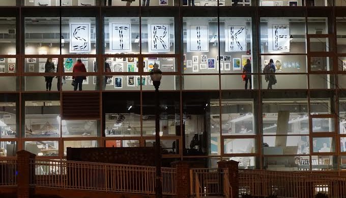 STRIKE installation, by Amy Youngs 'BioPresence' Exhibition, Hopkins Hall Gallery, Columbus, Ohio December 9th 2015