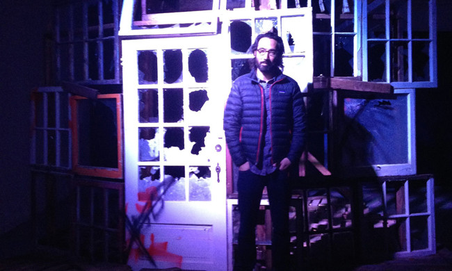 Randall Okita with Portrait as a Random Act of Violence,  2012, wood, glass. Photo courtesy of Robert Kananaj Gallery