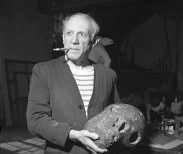 Robert Capa (1913-1954), Pablo Picasso in his studio, Paris, September 1944 (3314.1992)
(Death’s Head, Paris, ca. 1941, Man with a Lamb, Paris, 1943 and possibly Cat, Paris, 1941 in the background.)