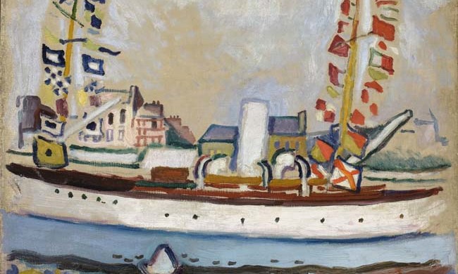 Raoul Dufy. Le Yacht anglais, 1906 Huile sur toile 54 x 65 cm76 x 87.7cm Musée des Beaux-Arts de Lyon Don anonyme, 1927 No. Inv. B 1457 ,  N13-128, Basset Alain: Photographe.