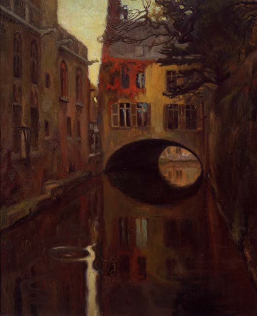 Diego Rivera. La casa sobre el puente, 1909 Óleo sobre tela 147.7 x 121.45 cm (sin marco) 150.2 x 124 x 5 cm (con marco) Museo Nacional de Arte, INBA Acervo Constitutivo, 1982