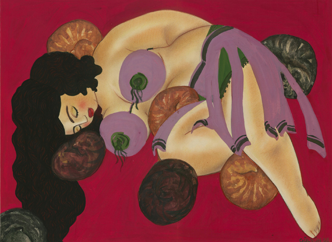 Gülsün Karamustafa: Belly Dancer with Seven Cats, 1988. Courtesy the Artist and Rampa Istanbul. Photo: Artist's archive