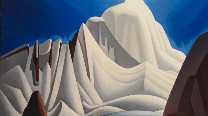 Above: Lawren Harris, Mountains in Snow: Rocky Mountain Paintings VII, about 1929. Oil on canvas. The Thomson Collection at the Art Gallery of Ontario. © Art Gallery of Ontario. © Family of Lawren S. Harris.