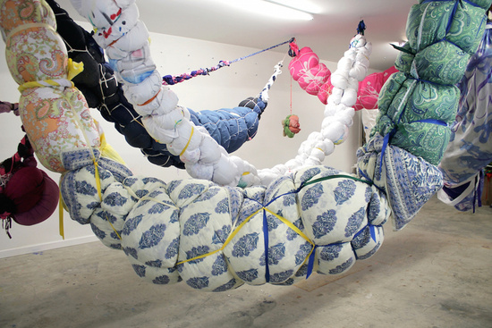 Forgiving Strands (in progress) — Shinique Smith, 2015—2016 Clothing, fabric, ribbon, rope and found objects Dimensions variable © Shinique Smith Courtesy the artist Photo: Gary Pennock