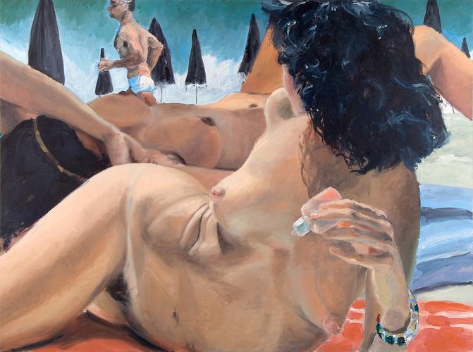 Eric Fischl The Day the Shah Ran By, 1982 oil on canvas 36 x 48 inches (91.4 x 121.9 cm.). © Skarstedt Gallery, New York.
