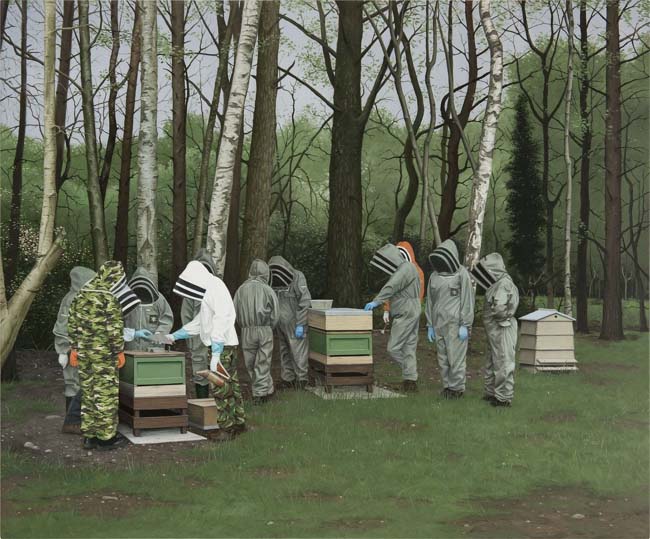 John Stark 'Wage War', 2016 Oil on wood panel 58x70cm