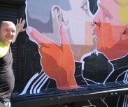 Citizens of other countries are worried about presidential candidate Donald Trump's friendly rhetoric toward Vladimir Putin. Kestutis Girnius, associate professor of the Institute of International Relations and Political Science in Vilnius said this graffiti mural, being shown off by a cafe owner in the Lithuanian capital city, expresses the fear of some locals that Trump is likely to kowtow to the Russian president. (Photo: Petras Malukas/AFP/Getty Images)