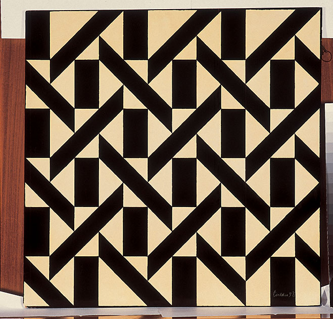 “Antropofagia y Modernidad. Arte Brasileño en la Colección Fadel”. Waldemar Cordeiro Sem título, 1958 Esmalte sobre aglomerado 51 x 51 cm 52.3 x 52.2 x 2 cm Exhibition organized by MALBA, Museum of Latin American Art of Buenos Aires.