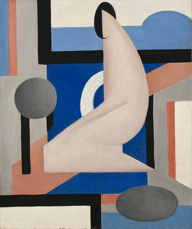 “Antropofagia y Modernidad. Arte Brasileño en la Colección Fadel”. Tarsila do Amaral Un cubista ou O Modelo,  1923 Óleo sobre tela 55 x 46 cm 69.2 x 60.2 x 8 cm Exhibition organized by MALBA, Museum of Latin American Art of Buenos Aires.