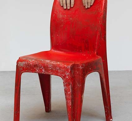 Above:
Urs Fischer
Untitled, 2006-2014
Silicone, found chair, shellac
34 1/8 x 18 x 24 inches (86.7 x 45.7 x 61 cm)
© The artist Photo: Mats Nordman