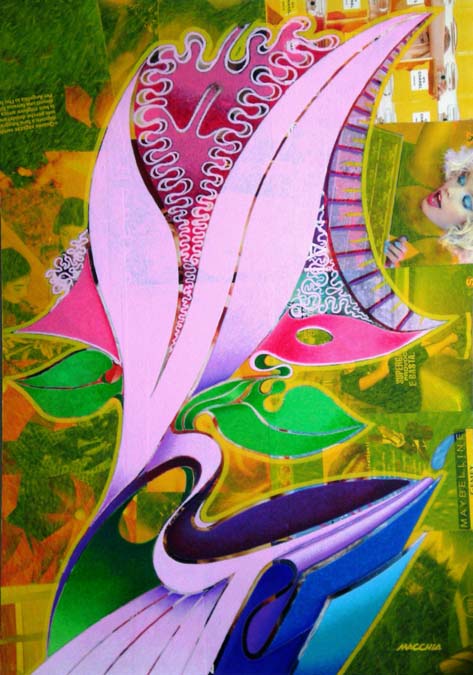 Creative nature, acrylic on advertising and canvas. 100cmx70cm. 2012