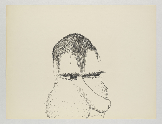 Untitled (Poor Richard), 1971 Ink on paper 26.7 x 35.2 cm / 10 1/2 x 13 7/8 in © The Estate of Philip Guston. Courtesy Hauser & Wirth