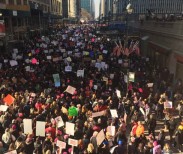 Protesters march in Manhattan during the Women’s March on January 21, 2017. (Credit: Maureen McQuillan/Facebook Feed)