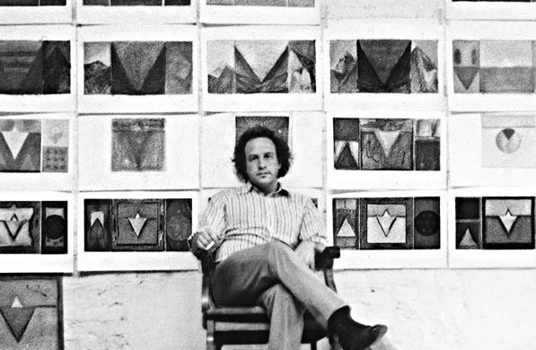 Photograph by Carol Diehl

Saltz circa 1976, in front of his drawings.